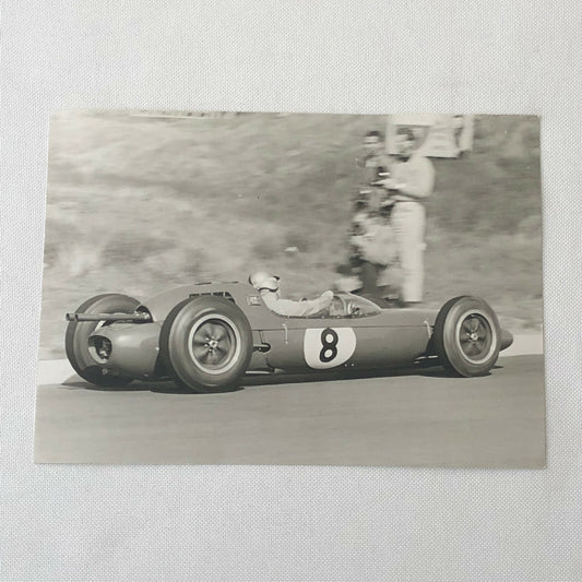 Vintage Racing Photo Photograph Jack Brabham Driver in Lotus Climax Car 1962