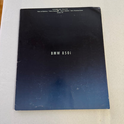 1990 BMW 850i Brochure Catalog BMW 8 Series BMW 850 Colour & Upholstery Lot 2x