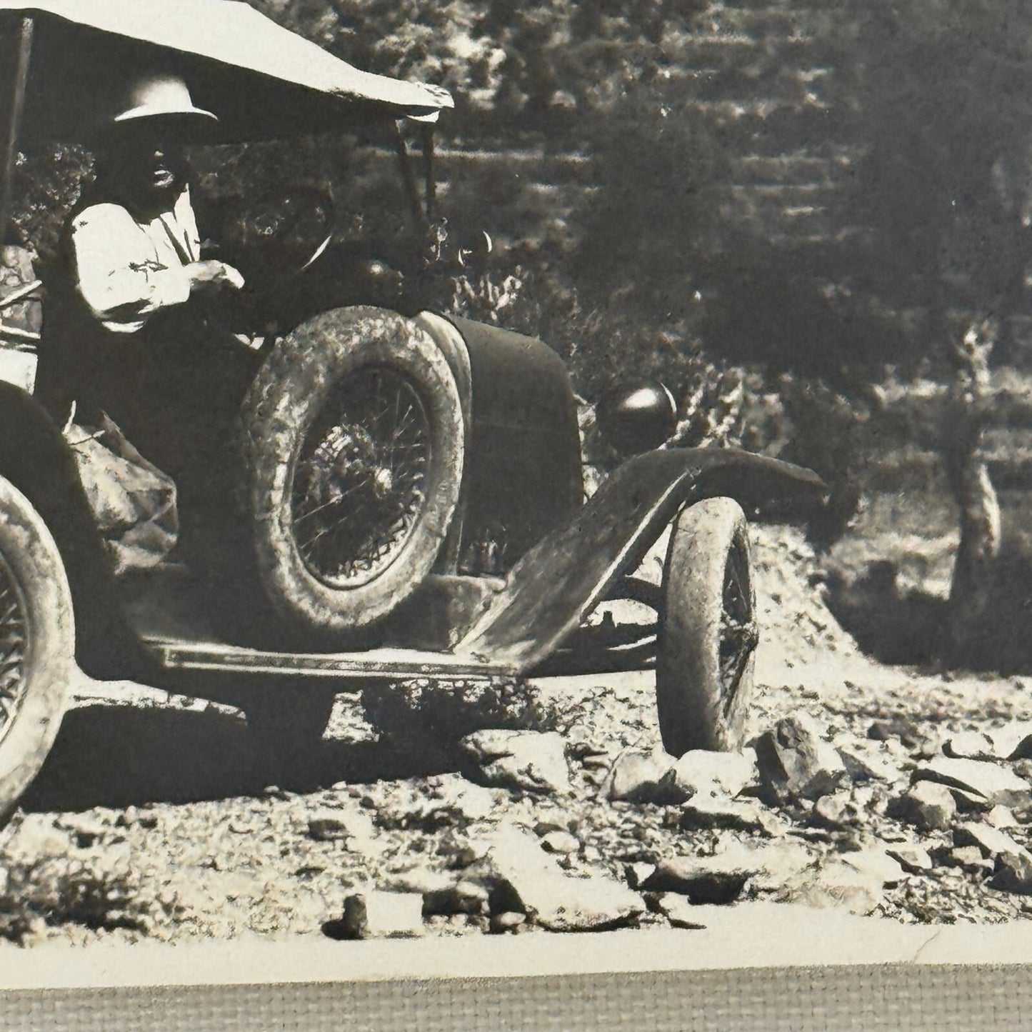 Vintage Photo Photograph Print People with Early Automobile Car