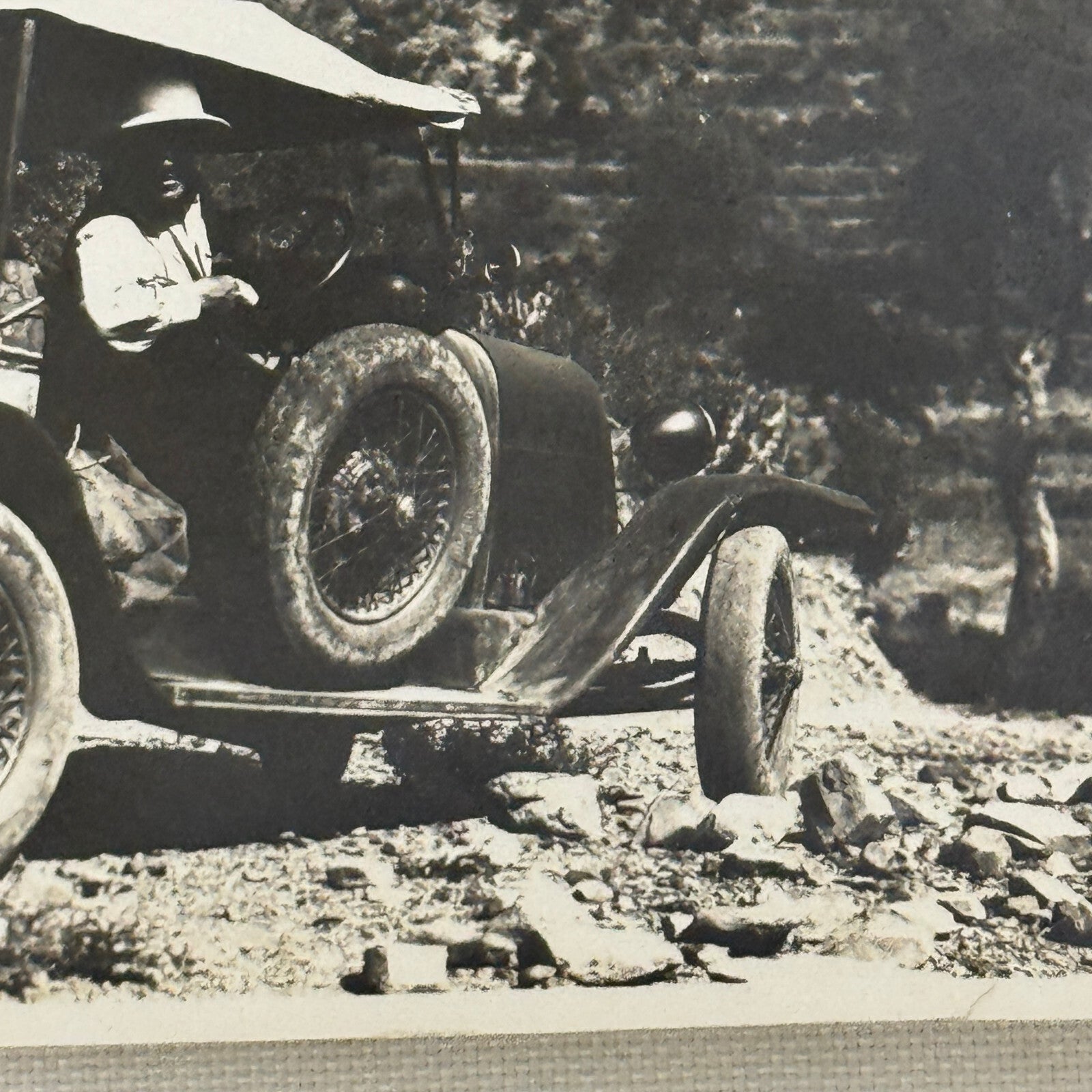 Vintage Photo Photograph Print People with Early Automobile Car