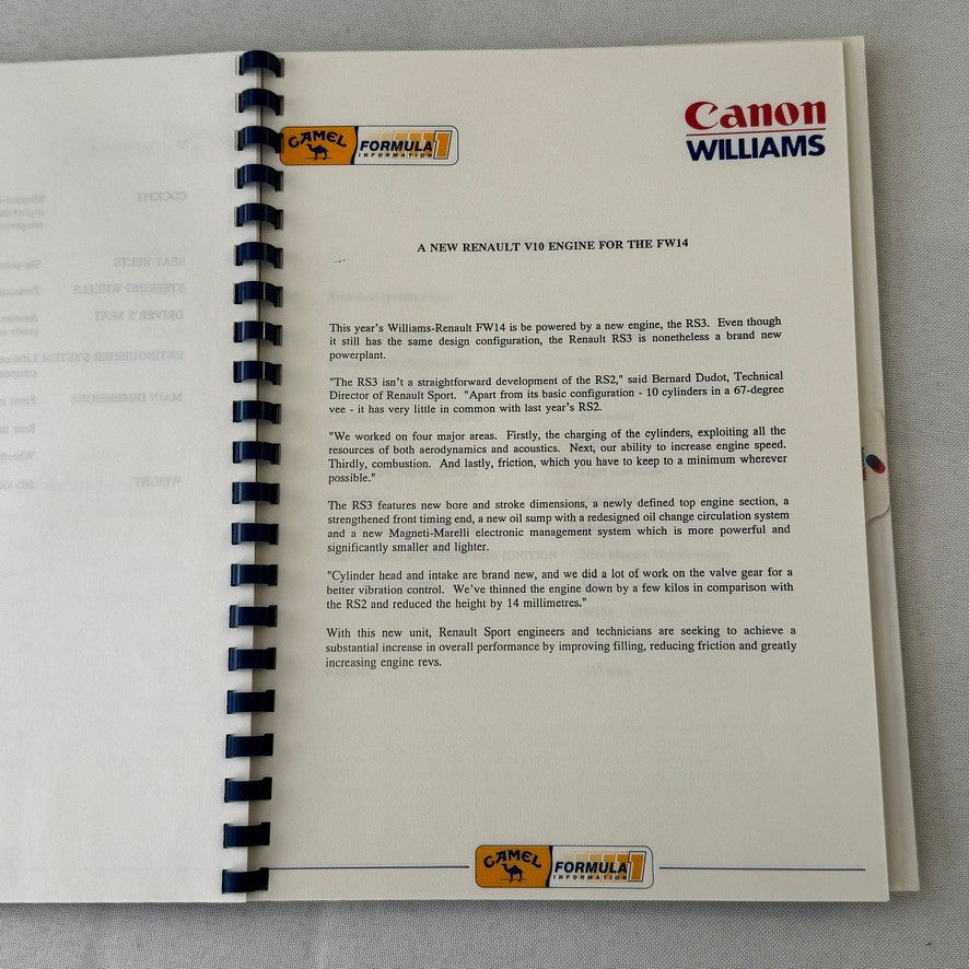 Camel Formula One Racing Press Kit Brochure Nelson Piquet Nigel Mansell 1991
