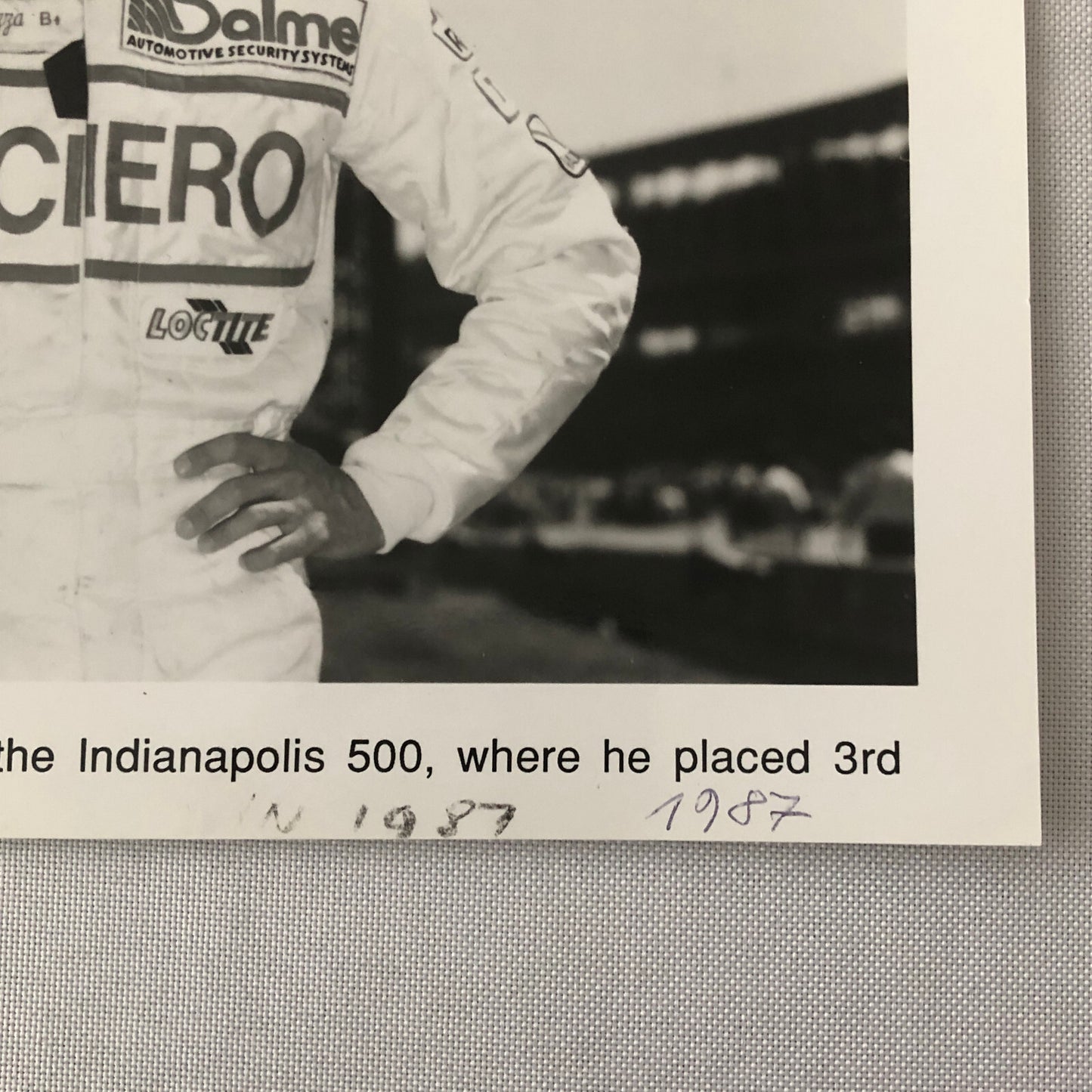Vintage Indy Indianapolis Racing Photo Photograph Fabrizio Barbazza 1987
