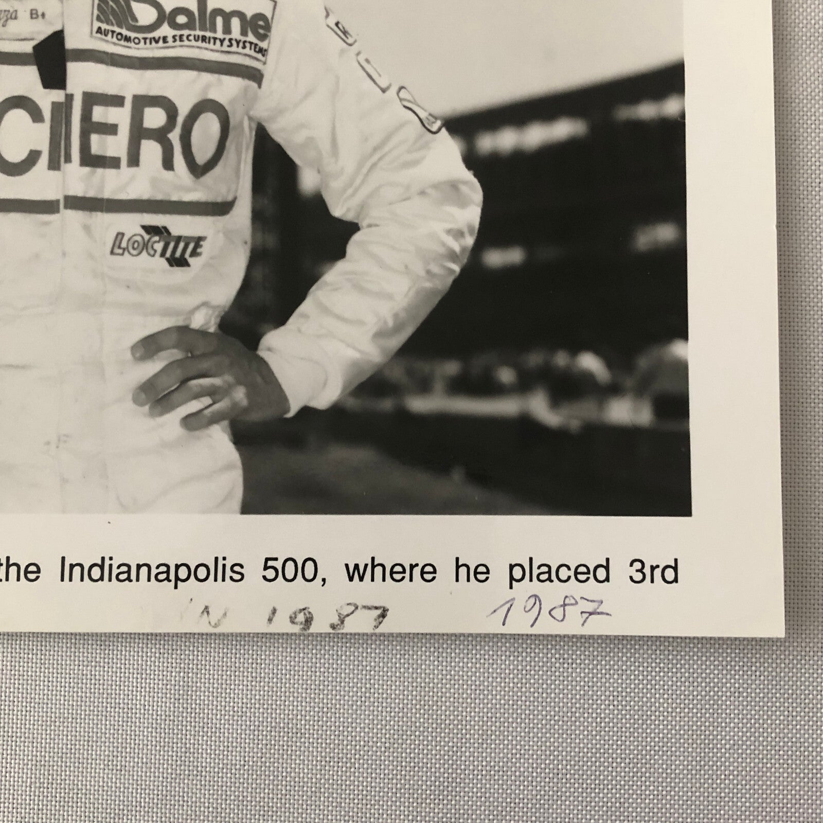 Vintage Indy Indianapolis Racing Photo Photograph Fabrizio Barbazza 1987