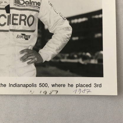 Vintage Indy Indianapolis Racing Photo Photograph Fabrizio Barbazza 1987