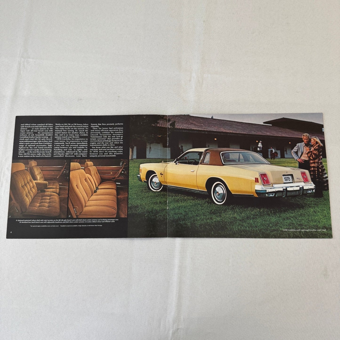 1978 Chrysler Cordoba Car Sales Brochure Catalog Advertising