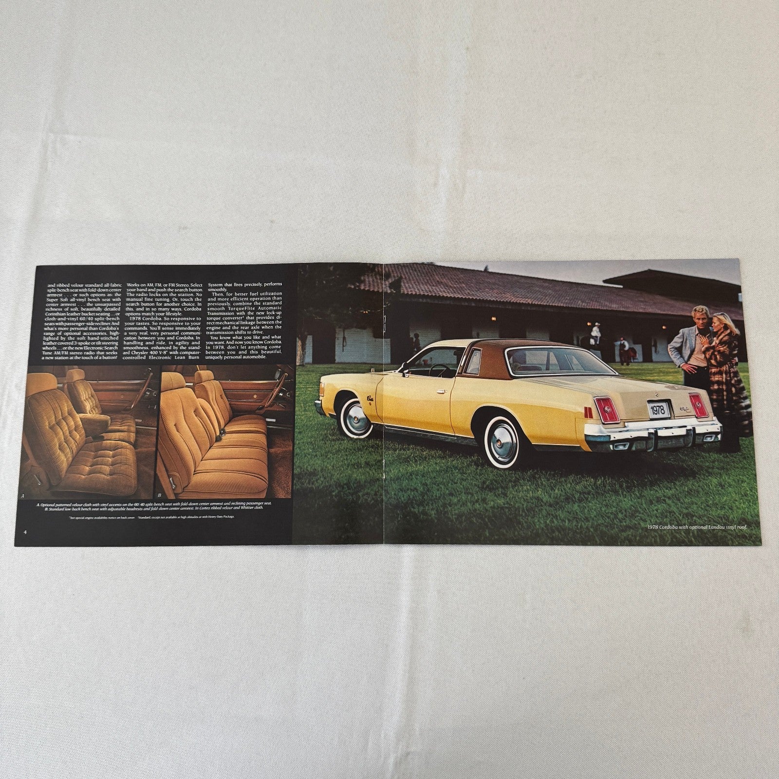 1978 Chrysler Cordoba Car Sales Brochure Catalog Advertising