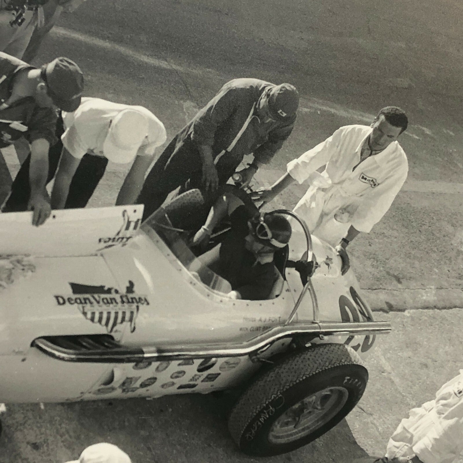 Vintage Racing Photo Photograph AJ Foyt Dean Van Lines Special Car JM Fangio 