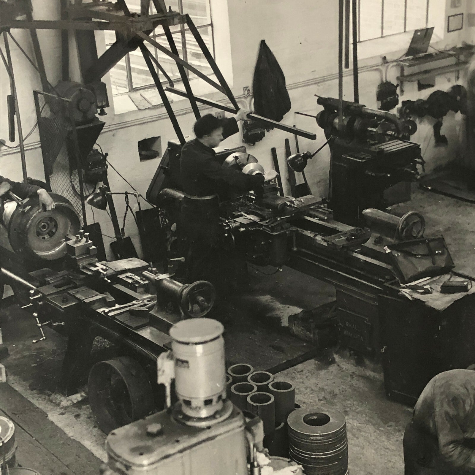 Antique Vintage Photograph of a Factory with Workers Denmark Ergo Trailer