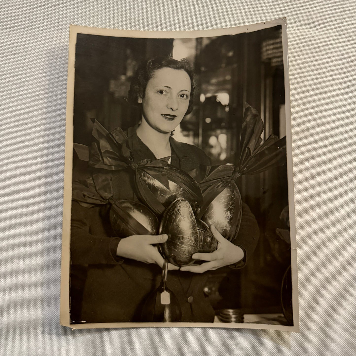 Paris Woman with Chocolate Easter Eggs France Press Photo Photograph Keystone