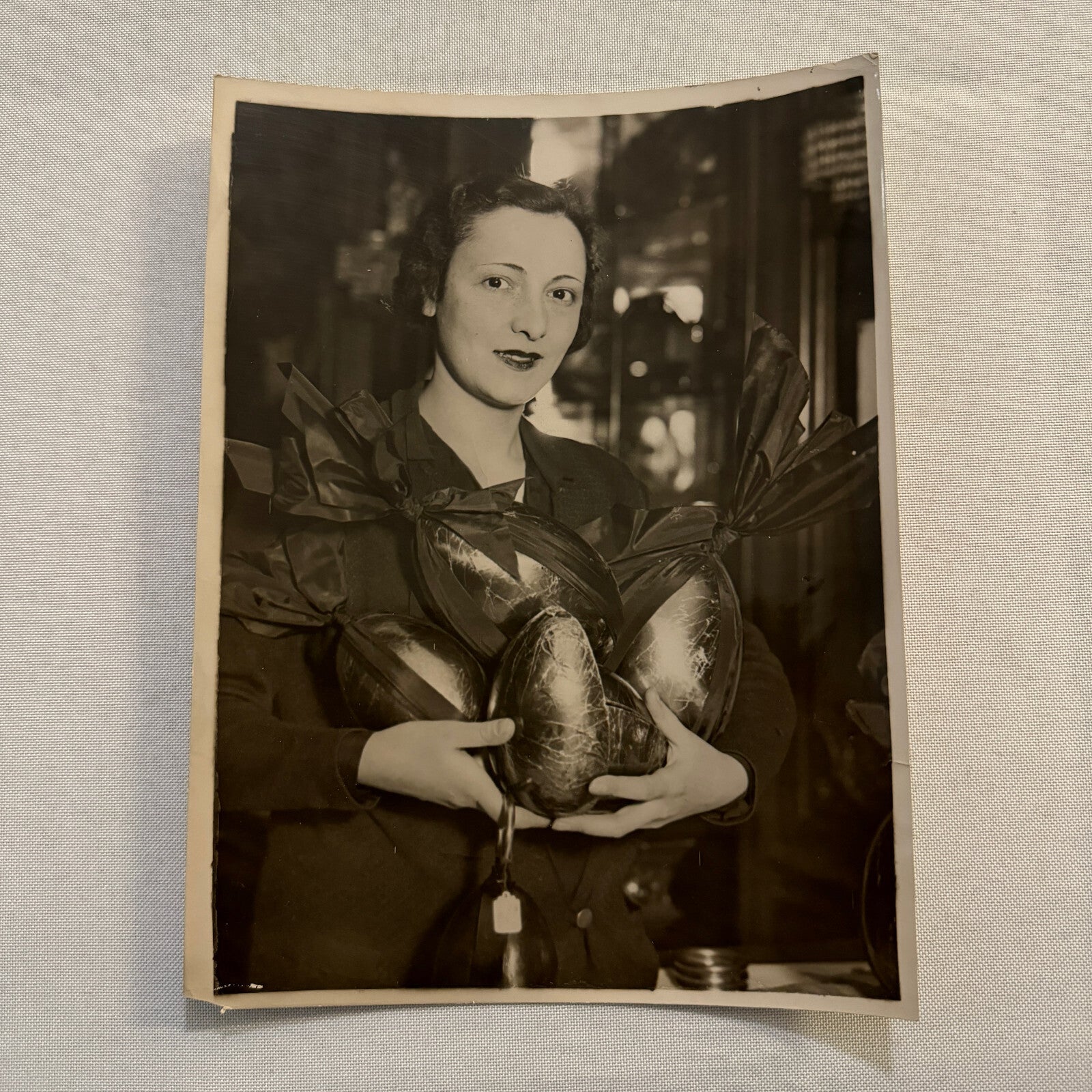 Paris Woman with Chocolate Easter Eggs France Press Photo Photograph Keystone