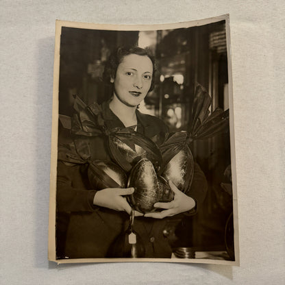 Paris Woman with Chocolate Easter Eggs France Press Photo Photograph Keystone