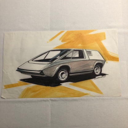 Styling Concept Car Illustration Art Drawing Sketch Vintage 1967 Nottrodt