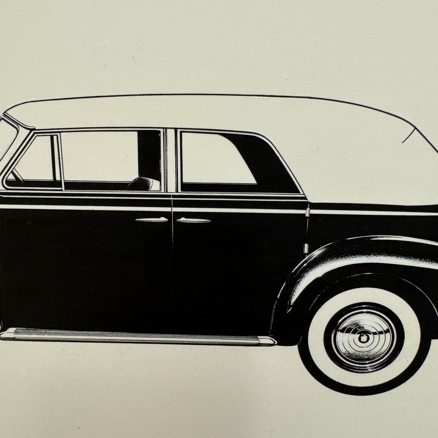 1938 Cadillac V8 Convertible Phaeton Illustration Art Drawing Hand Drawn