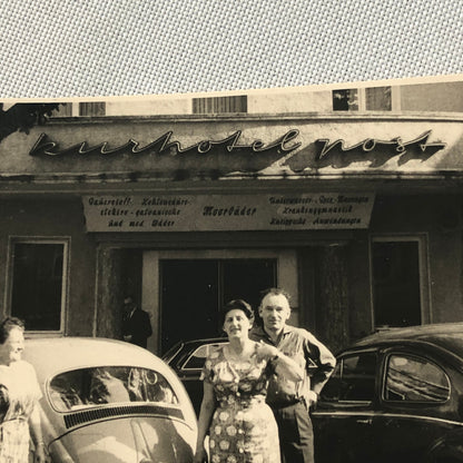 Vintage Photo Photograph Snapshot People with VW Volkswagen Beetle Bug Cars