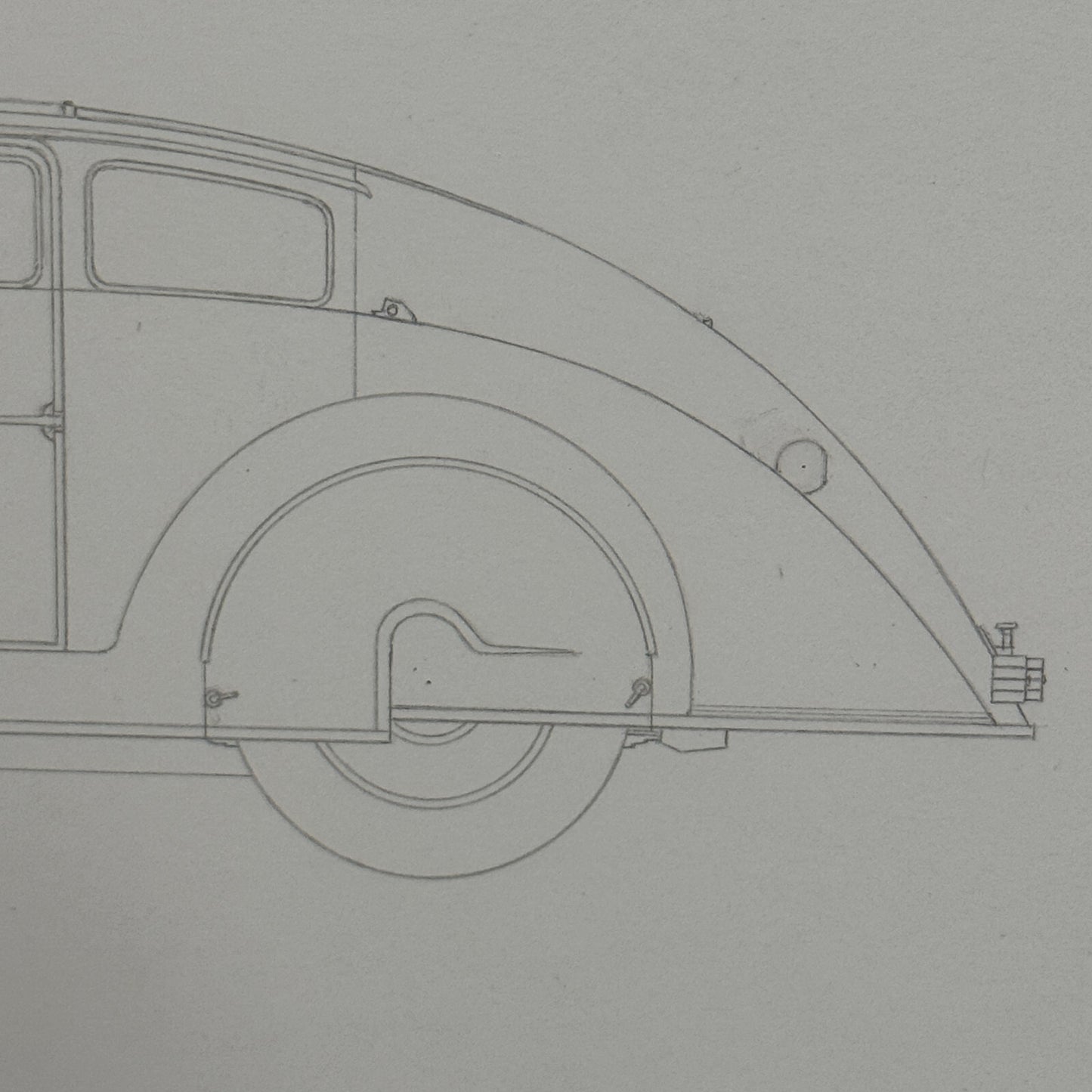 1937 Voisin V12 L Ailee Car Illustration Art Drawing Hand Drawn Robert Preis