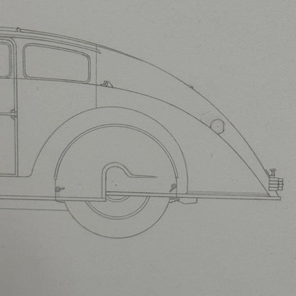 1937 Voisin V12 L Ailee Car Illustration Art Drawing Hand Drawn Robert Preis