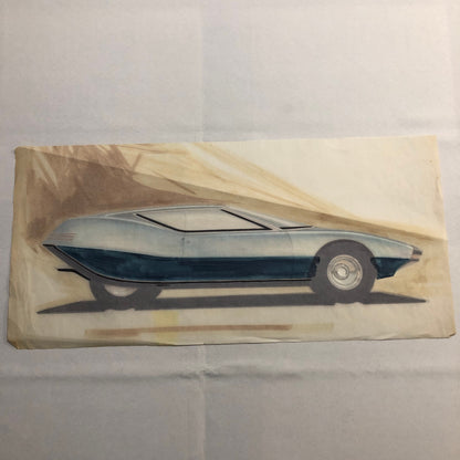 Styling Concept Automobile Illustration Art Drawing Sketch Vintage Car 1968