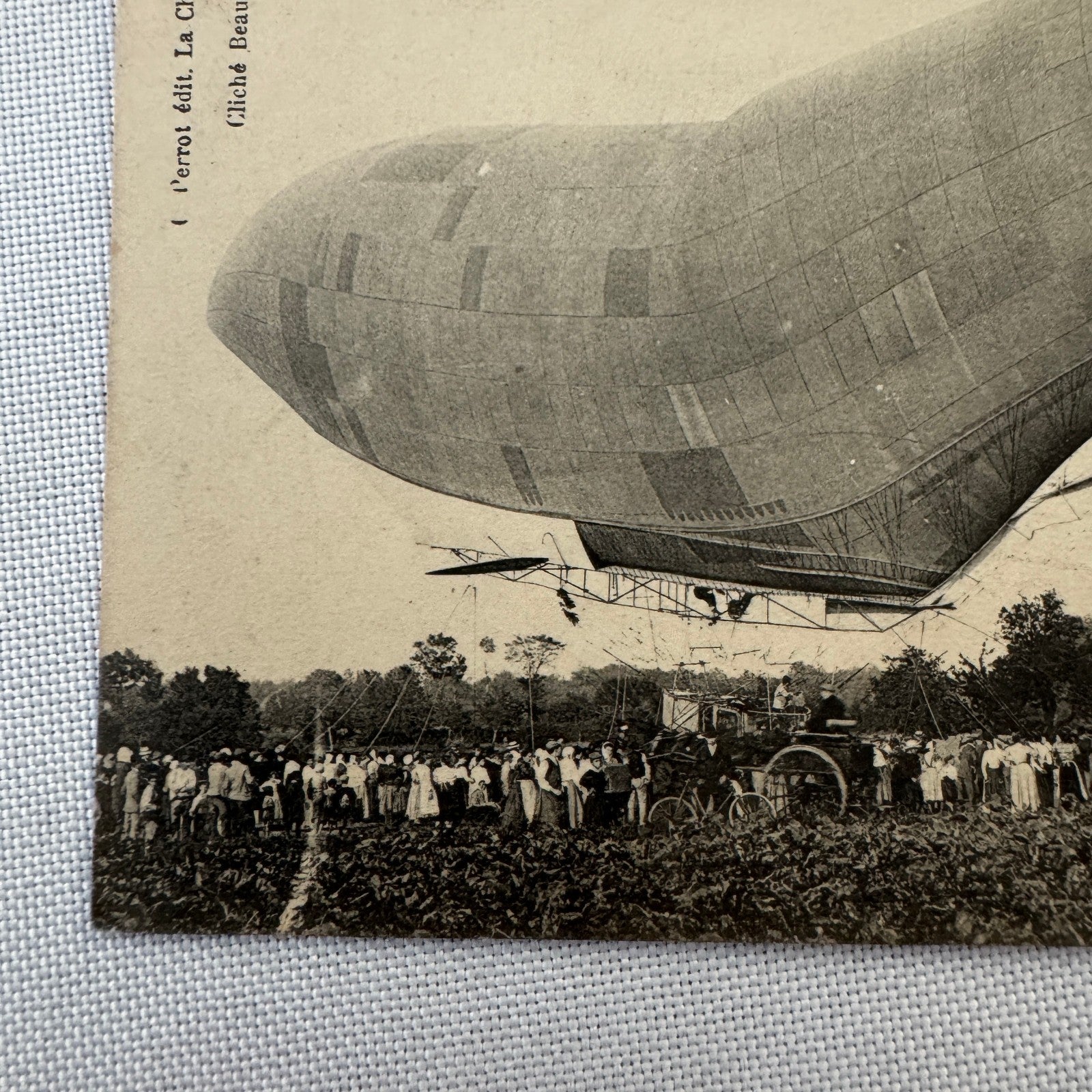 Vintage Zeppelin Airship Dirigible Postcard Post Card French La Republique