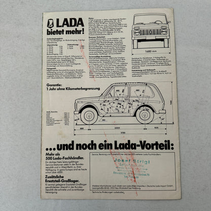 Lada Niva Car Sales Brochure Catalog German Language European Market