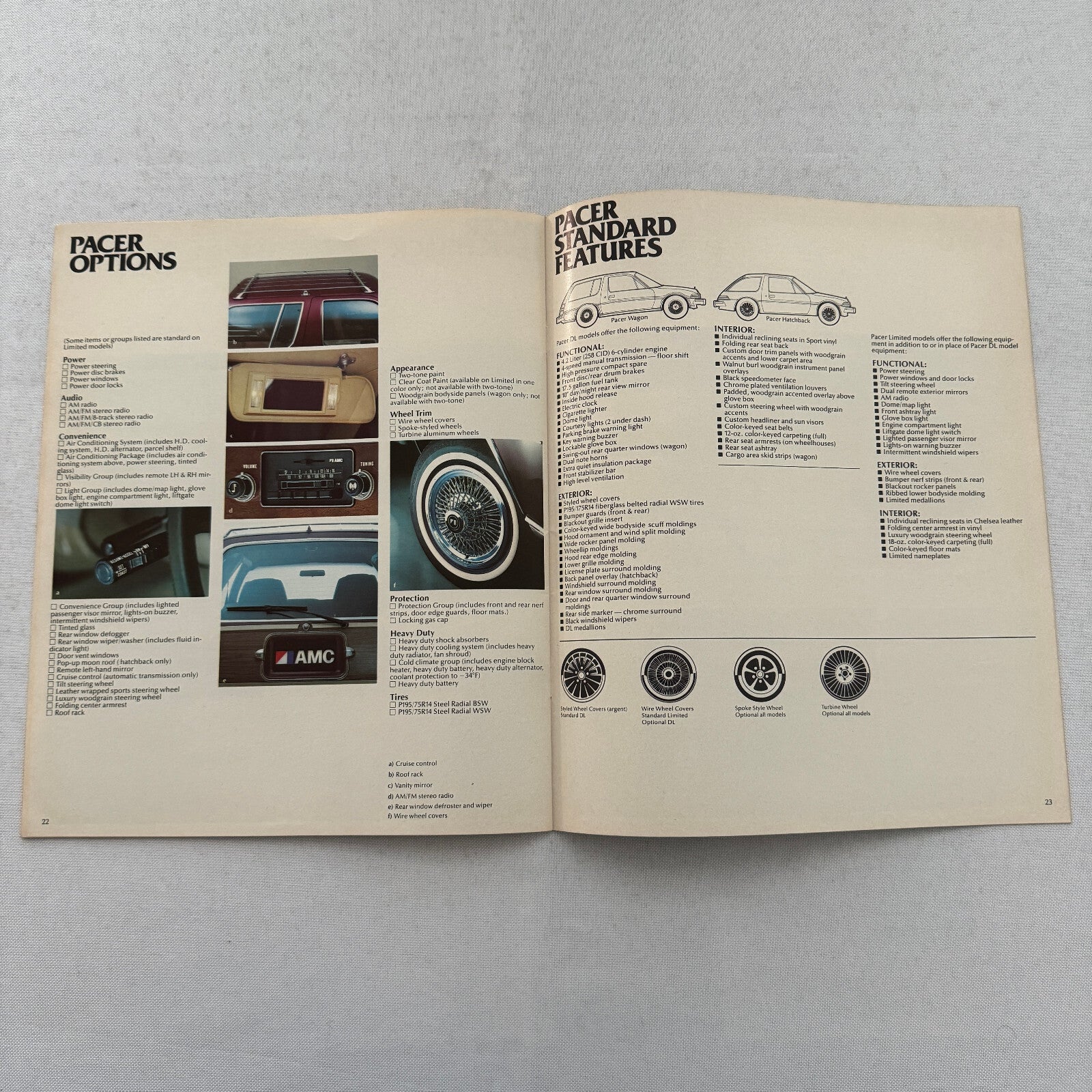 1980 AMC Car Sales Brochure Catalog AMC Spirit AMX Concord Pacer Eagle 4WD