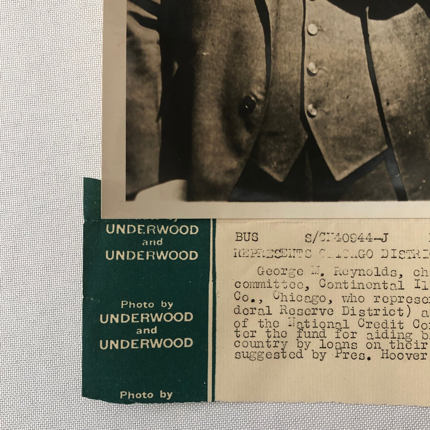 Press Photo Photograph Illinois Bank and Trust Company Chairman President Hoover