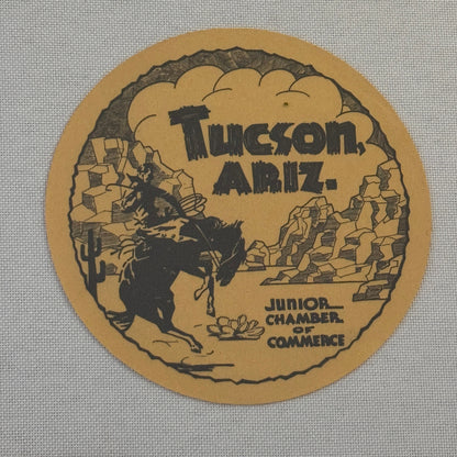 Vintage Travel Luggage Label Tucson Arizona Junior Chamber of Commerce