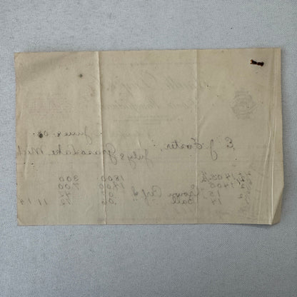 Smith Day and Company Chair Manufacturer Receipt Invoice Document 1908 Indiana