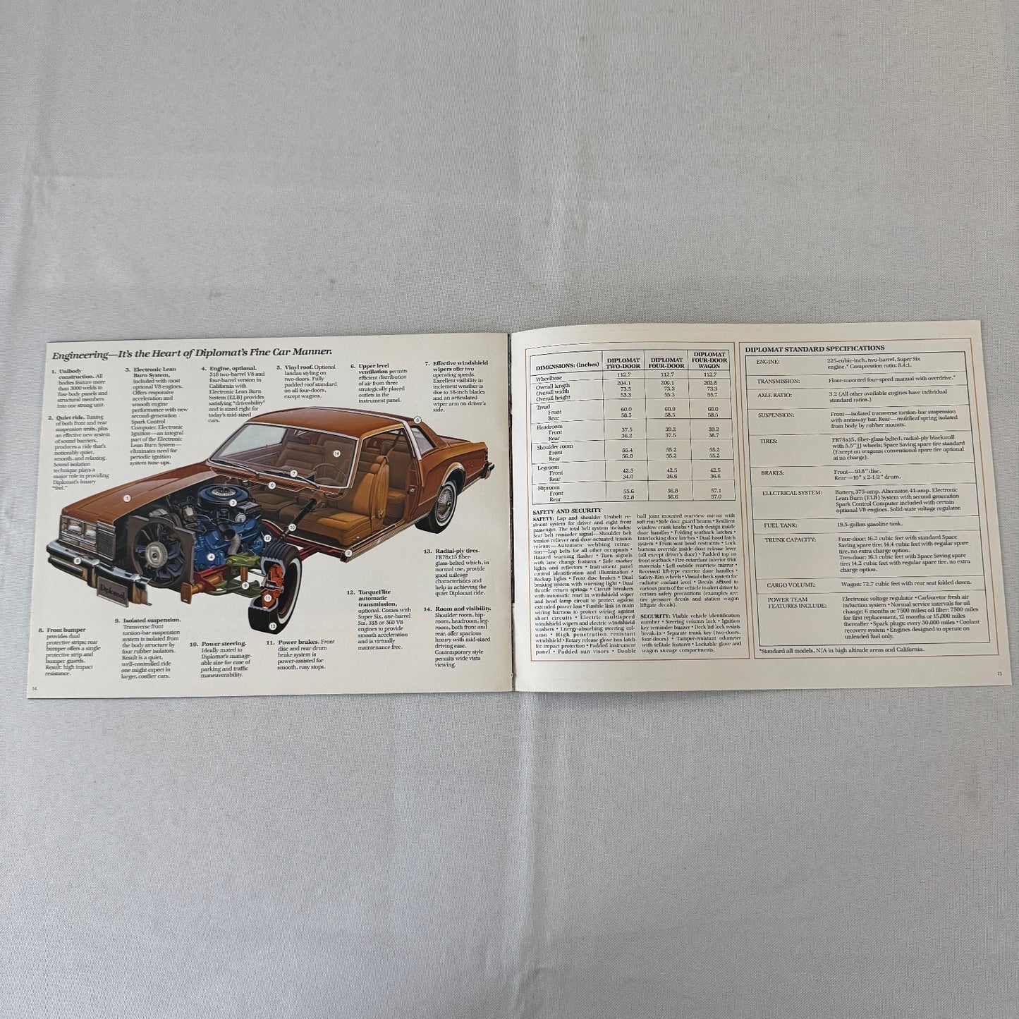 1978 Dodge Diplomat Car Sales Brochure Catalog Vintage Automobile Wagon Coupe