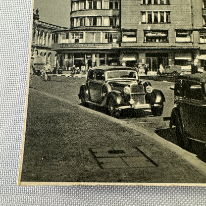 Vintage German Postcard Post Card Essen Deutschlandhaus Building Car Automobile