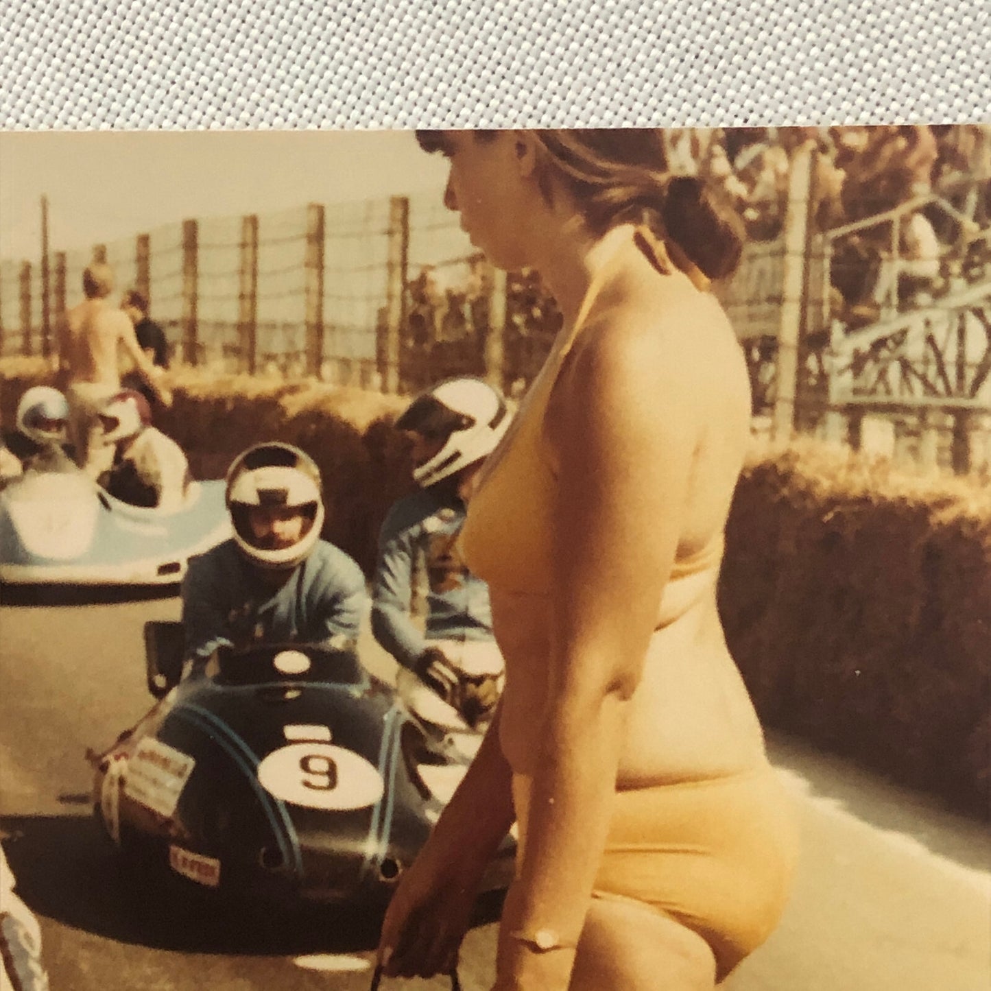 Vintage Motorcycle Sidecar Racing Photo photograph Rider Side Car