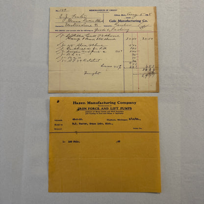 Antique Document Receipt Invoice Lot Farm Equipment Hardware Buggy Furniture 25+