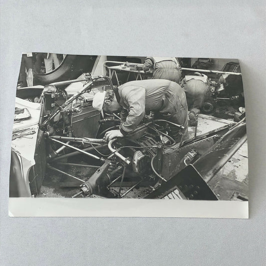 Vintage Racing Photo Photograph 1975 24 Hours of LeMans ? Mechanic on Car 