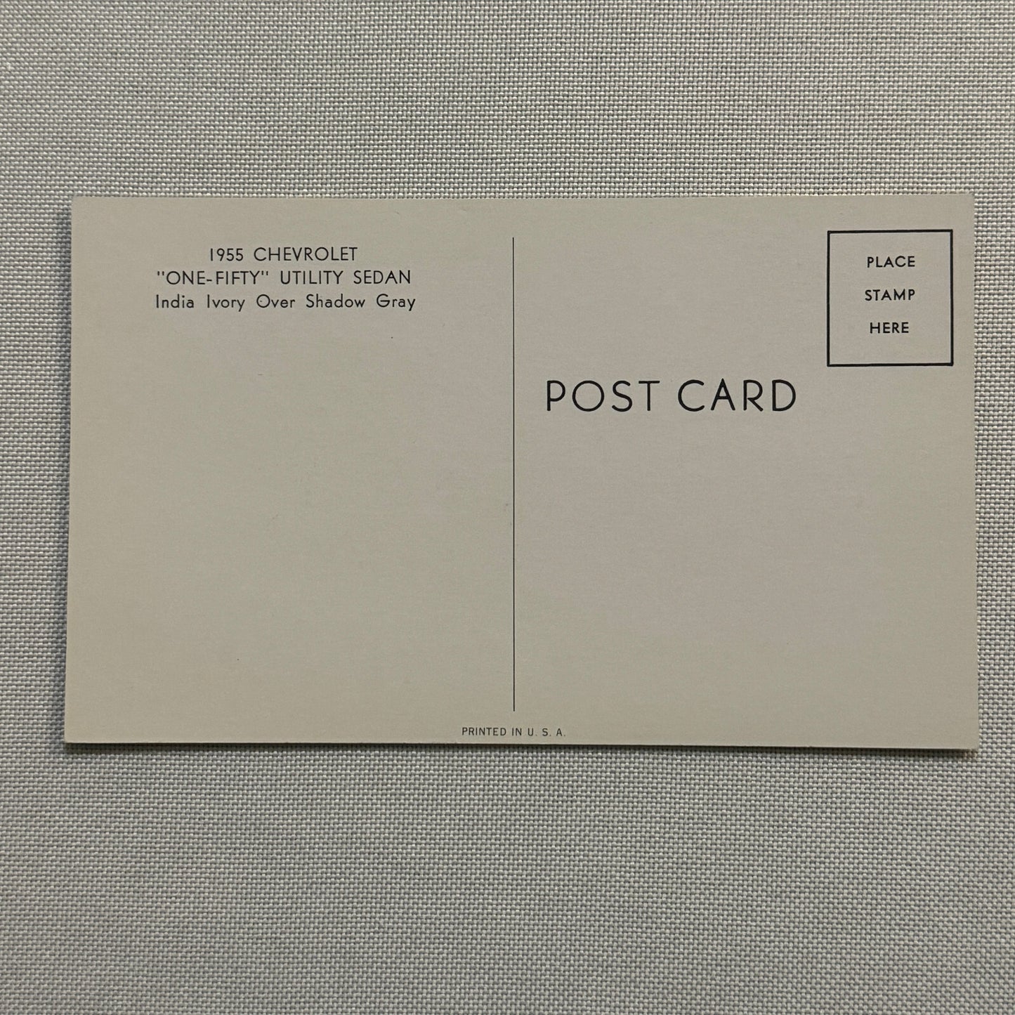 1955 Chevrolet One Fifty Utility Sedan Advertising Postcard Vintage