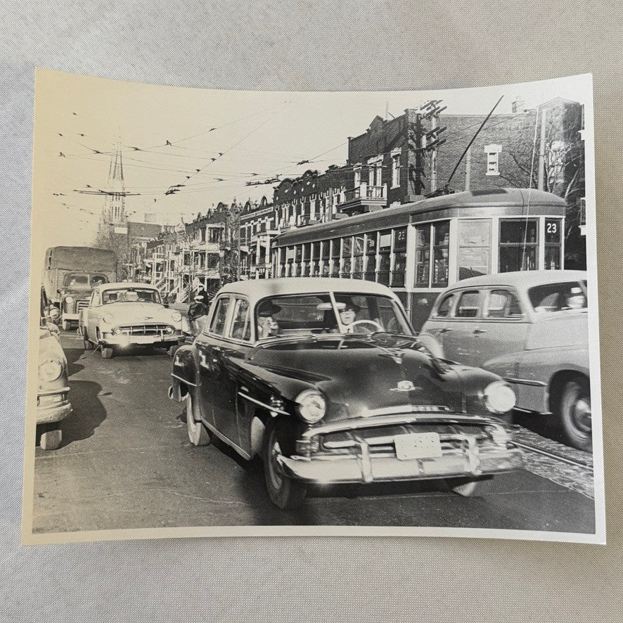 Vintage Photograph Car Automobile Street Scene Photo Print
