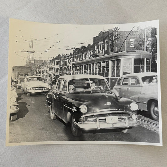 Vintage Photograph Car Automobile Street Scene Photo Print