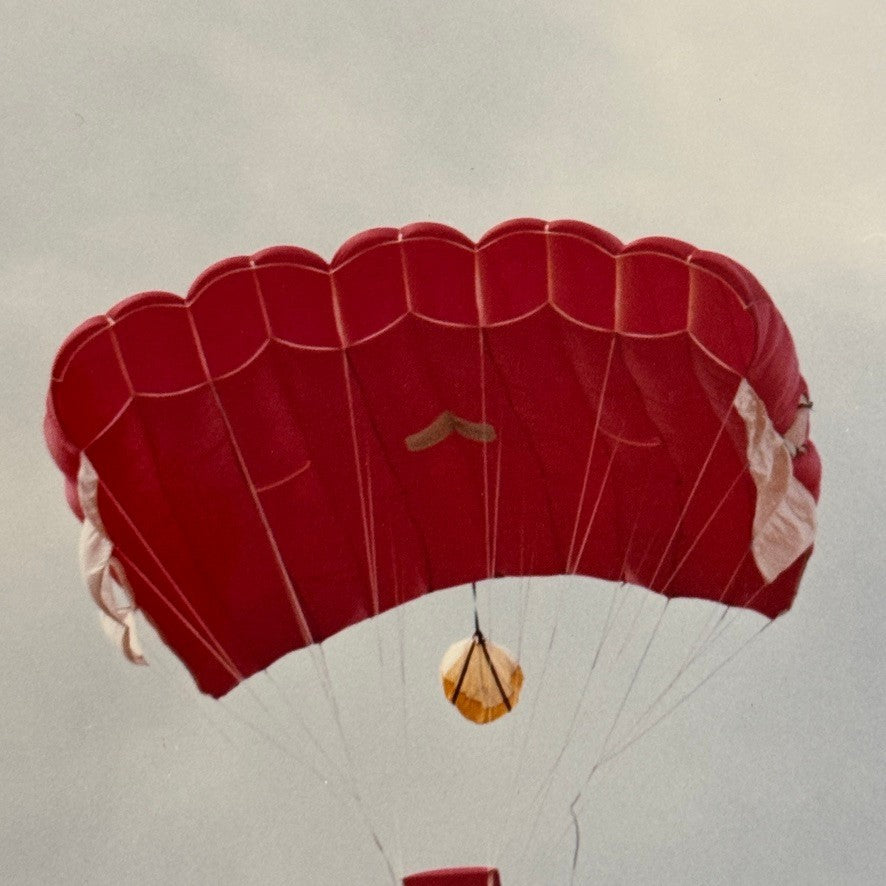Vintage Skydiving Parachute Photo Large Format Aviation Photograph 1970s-80s