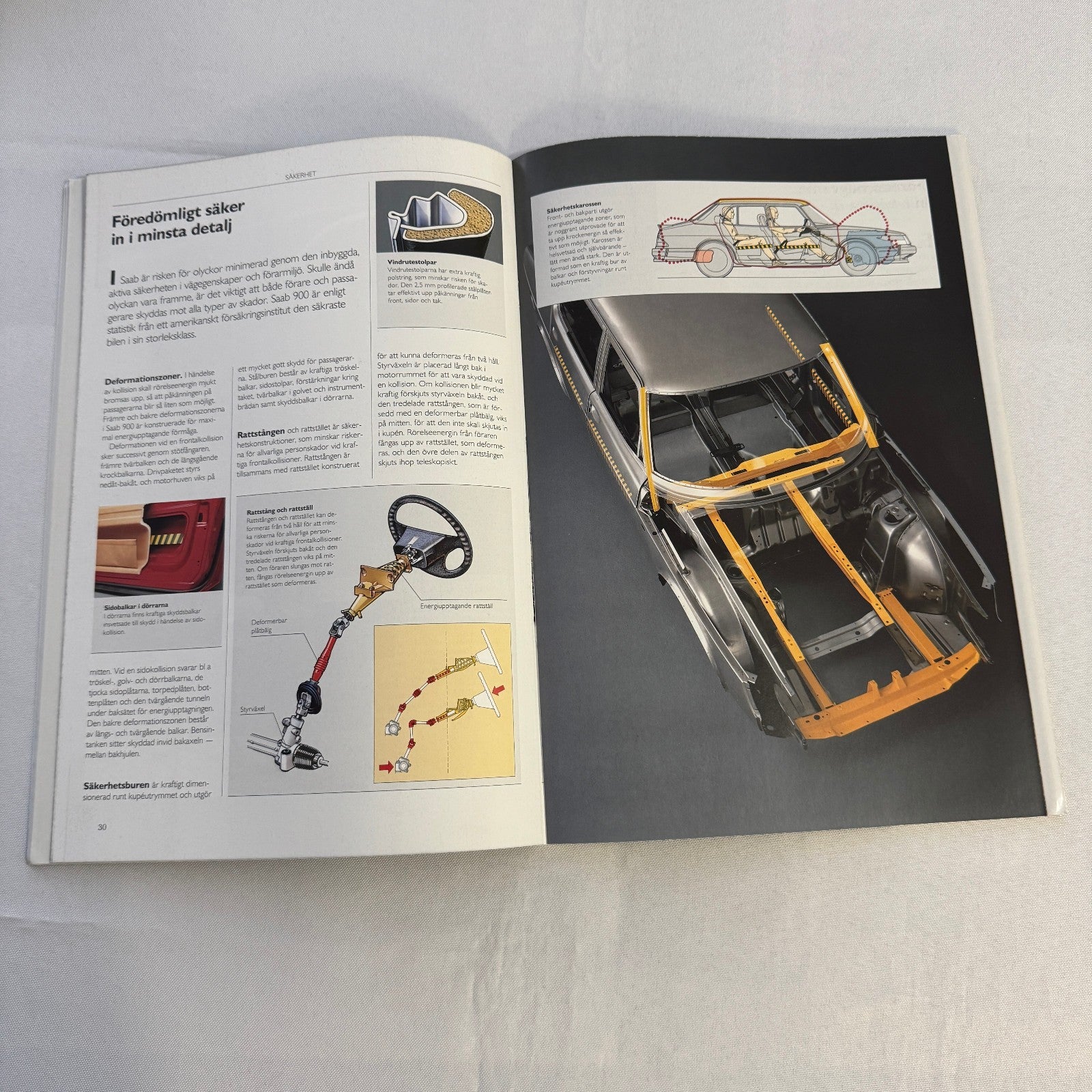 Vintage Saab 900 Car Sales Brochure Catalog 900 Cabriolet 900 Turbo 900i SWEDISH