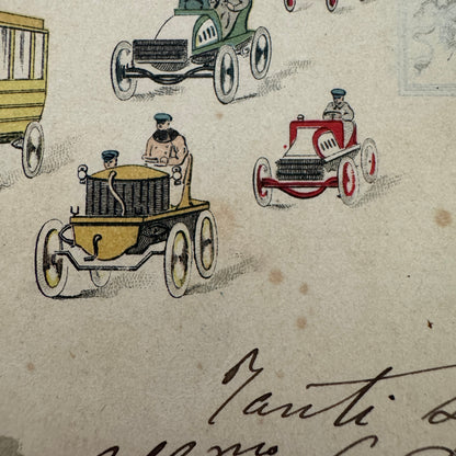Vintage Car Automobile Postcard Post Card Italy Italian Posted with Stamp