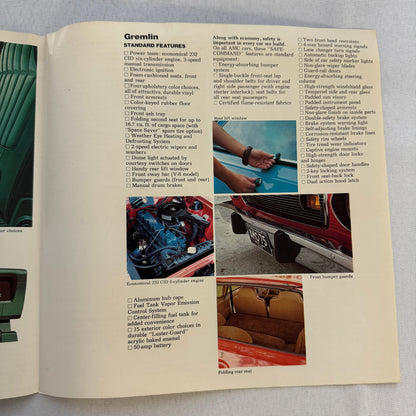 1975 AMC Gremlin Car Sales Brochure Catalog American Motors Gremlin Advertising