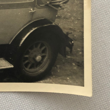 Vintage Photo Photograph Snapshot Men in Early Car Automobile + AL22SM2
