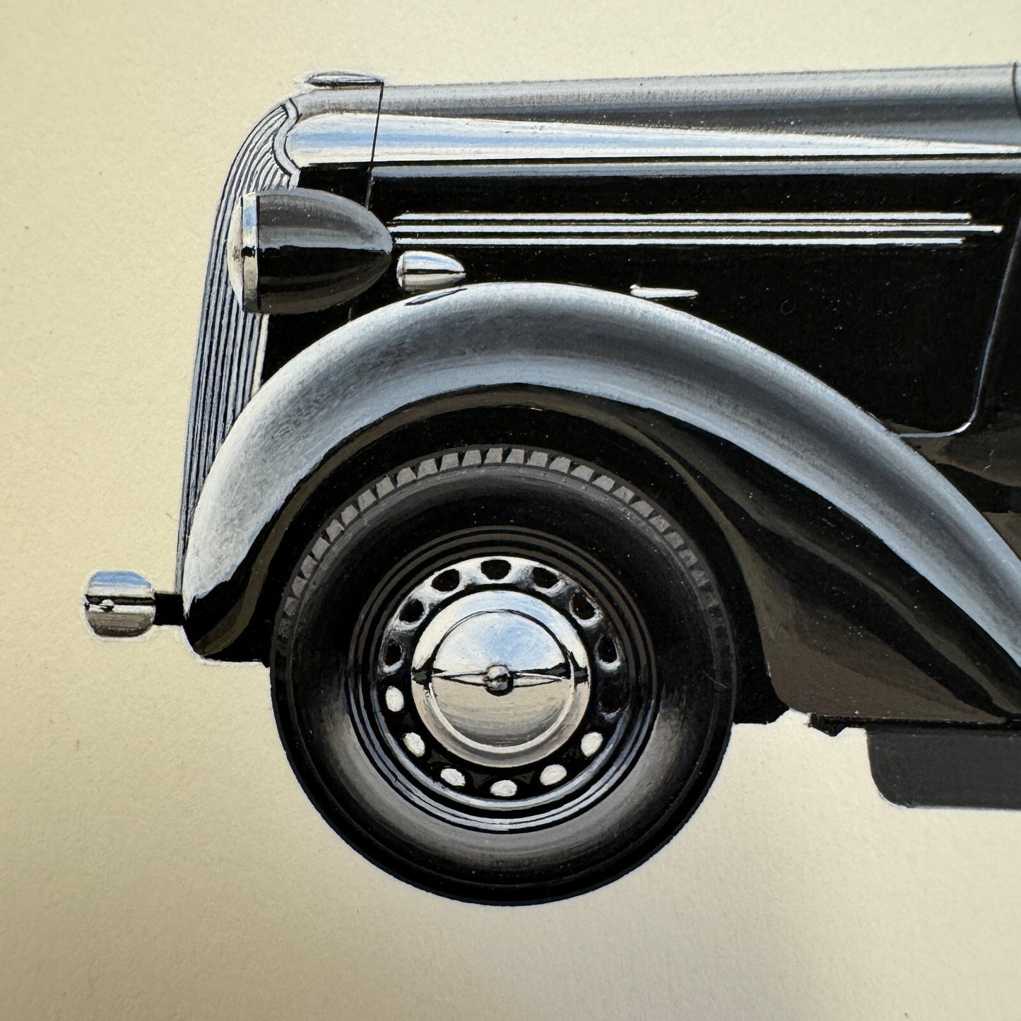 1939 Vauxhall 10 Car Automobile Illustration Art Drawing Hand Drawn Robert Preis