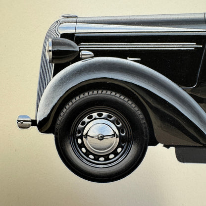 1939 Vauxhall 10 Car Automobile Illustration Art Drawing Hand Drawn Robert Preis