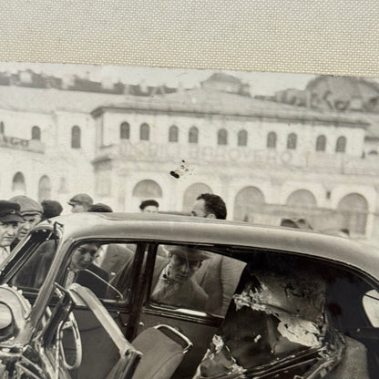 Car Accident Wreck Disaster Fiat 1500 Automobile Photo Photograph Vintage Italy