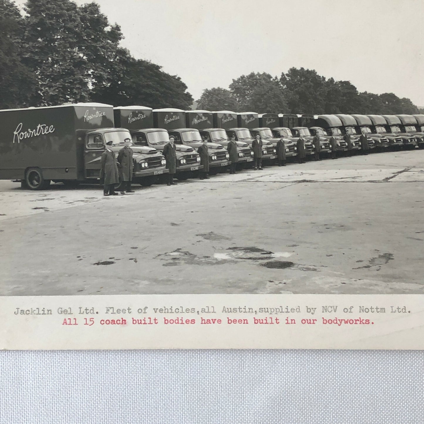 Vintage Coach Built Truck Fleet Photo Photograph Rowntree Austin Truck 