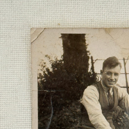 Vintage Photograph Photo Man on Motorcycle Bike