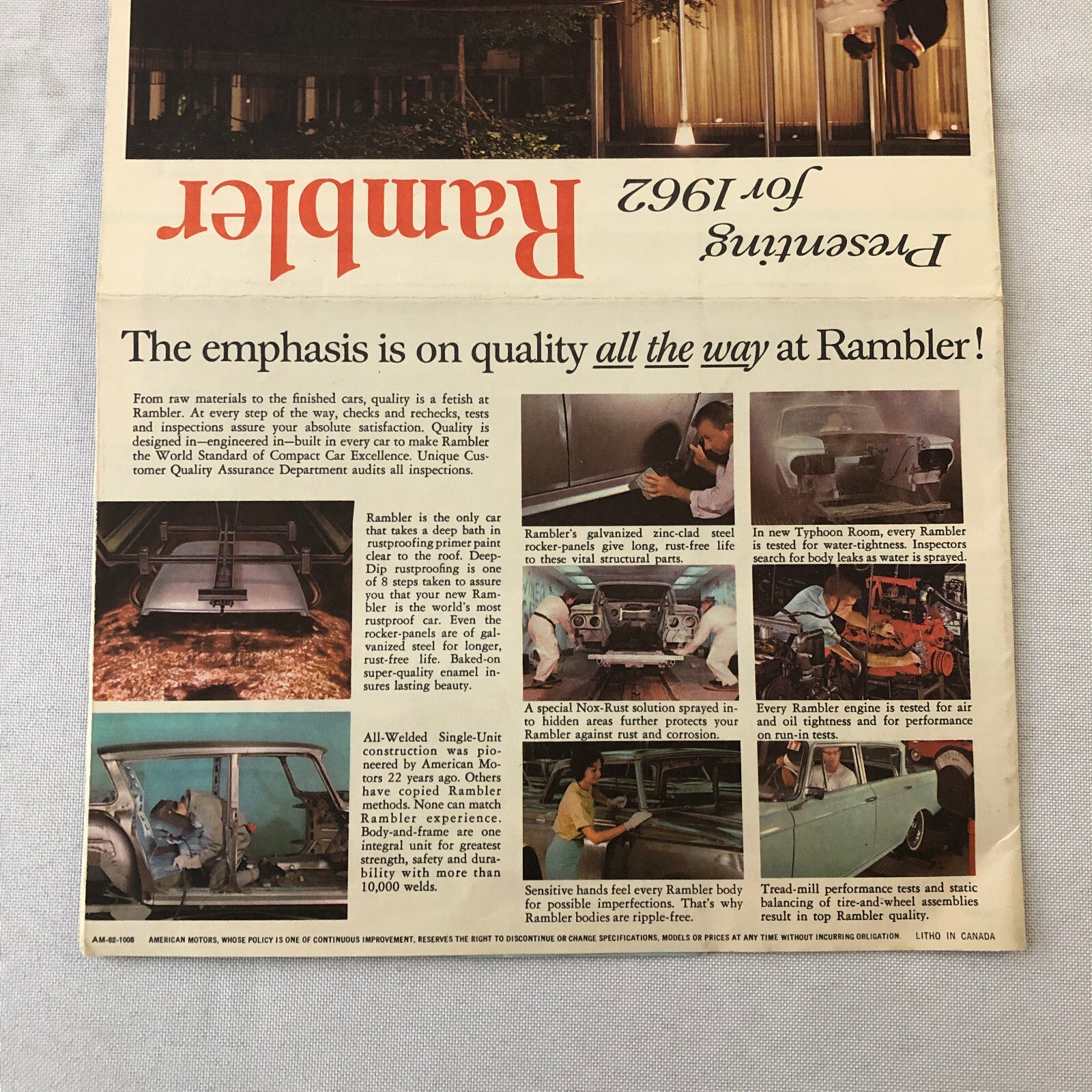 1962 Rambler Car Sales Brochure Catalog Classic Ambassador American Convertible
