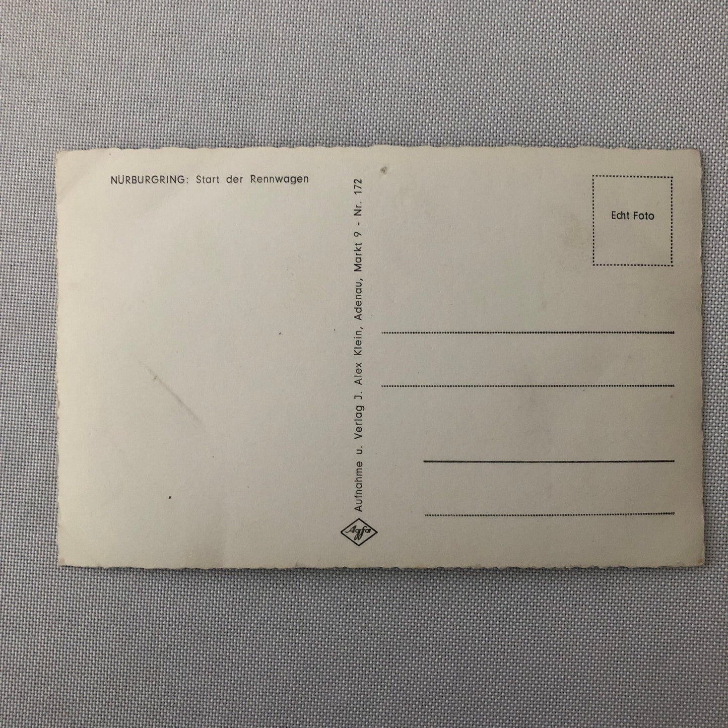 Vintage Nurburgring Racing Photo Postcard Post Card