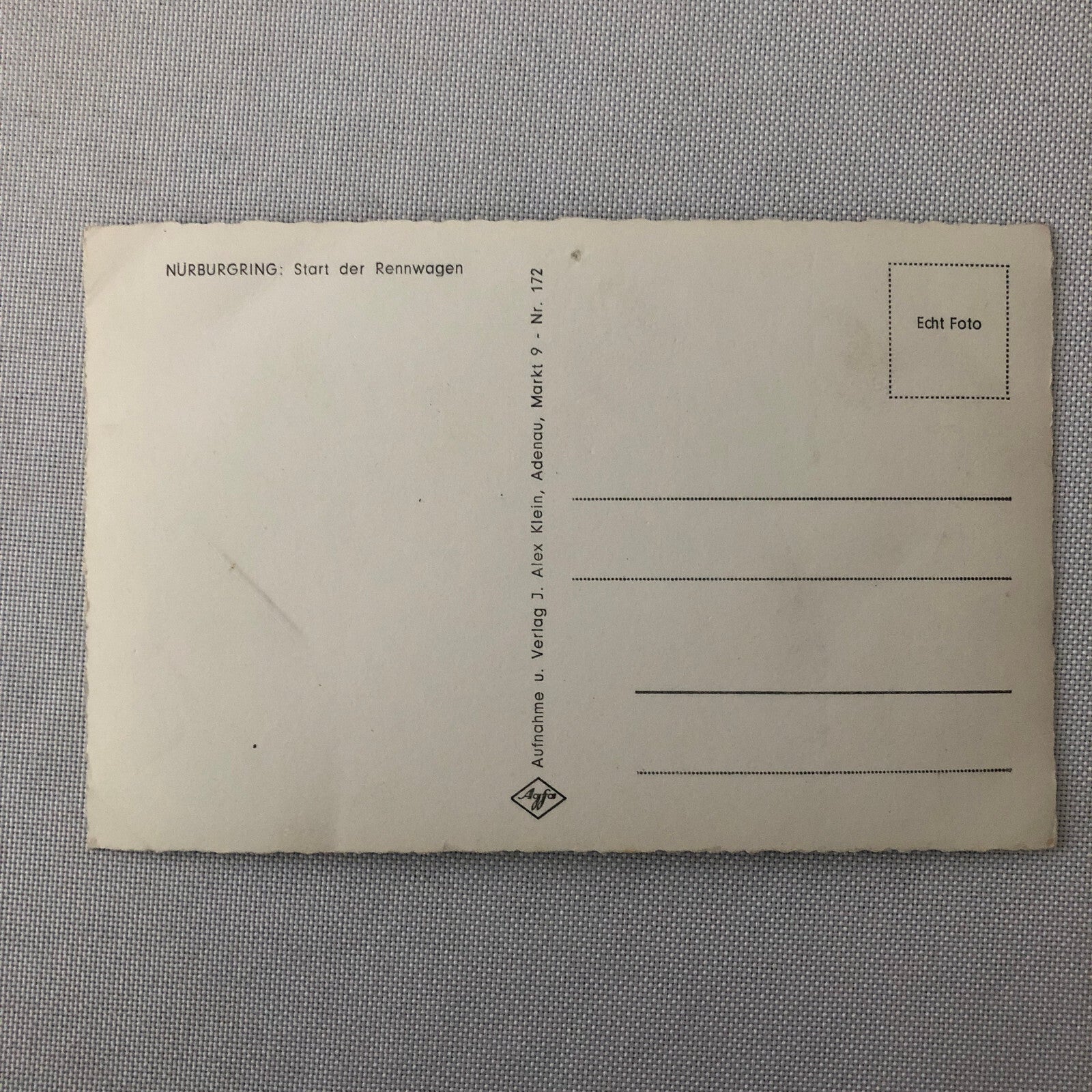 Vintage Nurburgring Racing Photo Postcard Post Card