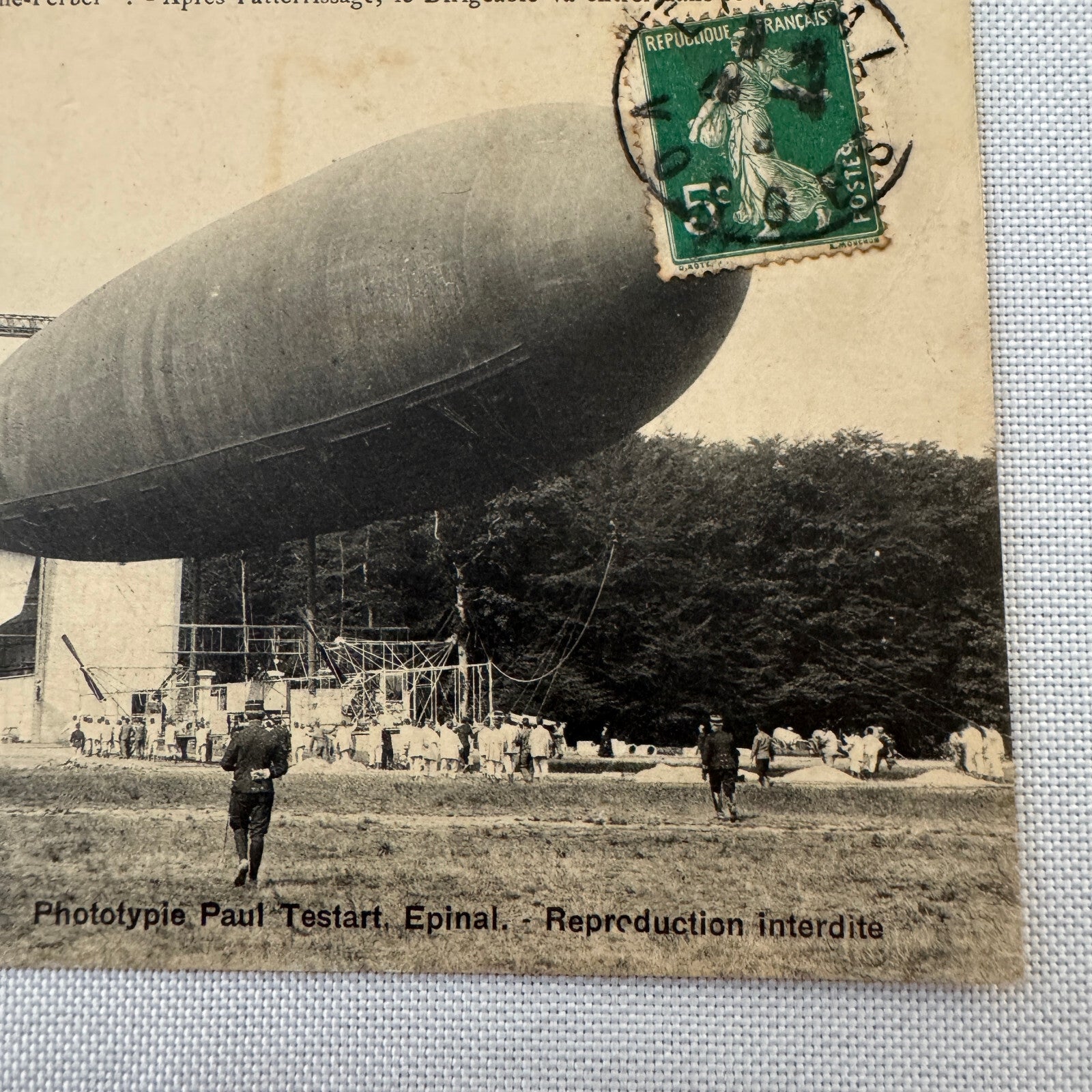 Vintage Zeppelin Airship Dirigible Postcard Post Card French Captaine Ferber