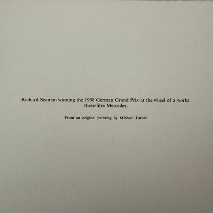 Richard Seaman 1938 German Grand Prix Mercedes Benz Racing Illustration Print